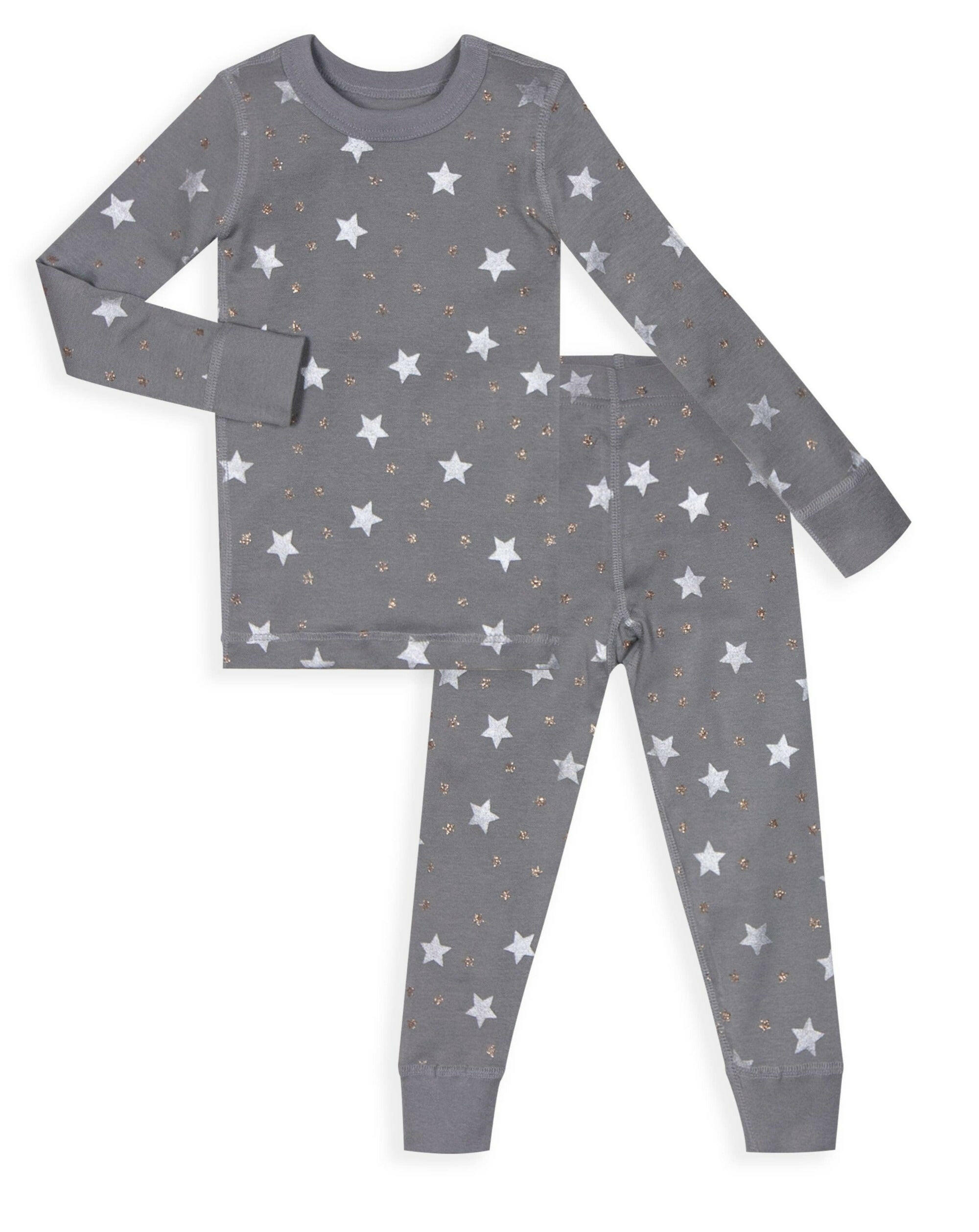 Organic Long Sleeve Pajamas - Stars Gray Pajamas Skylar Luna