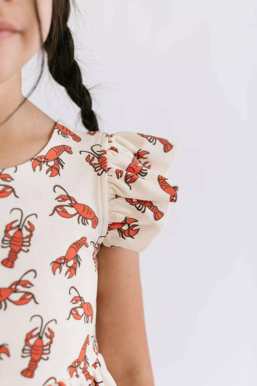Olivia Dress in Crawfish dress Ollie Jay