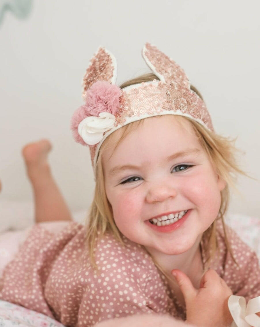 Sequin Bunny Crown - Rose Gold Kids Toys Alimrose