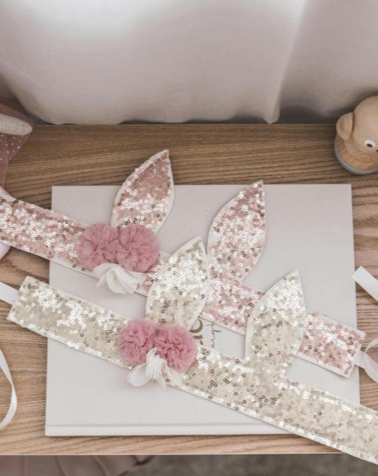 Sequin Bunny Crown - Rose Gold Kids Toys Alimrose