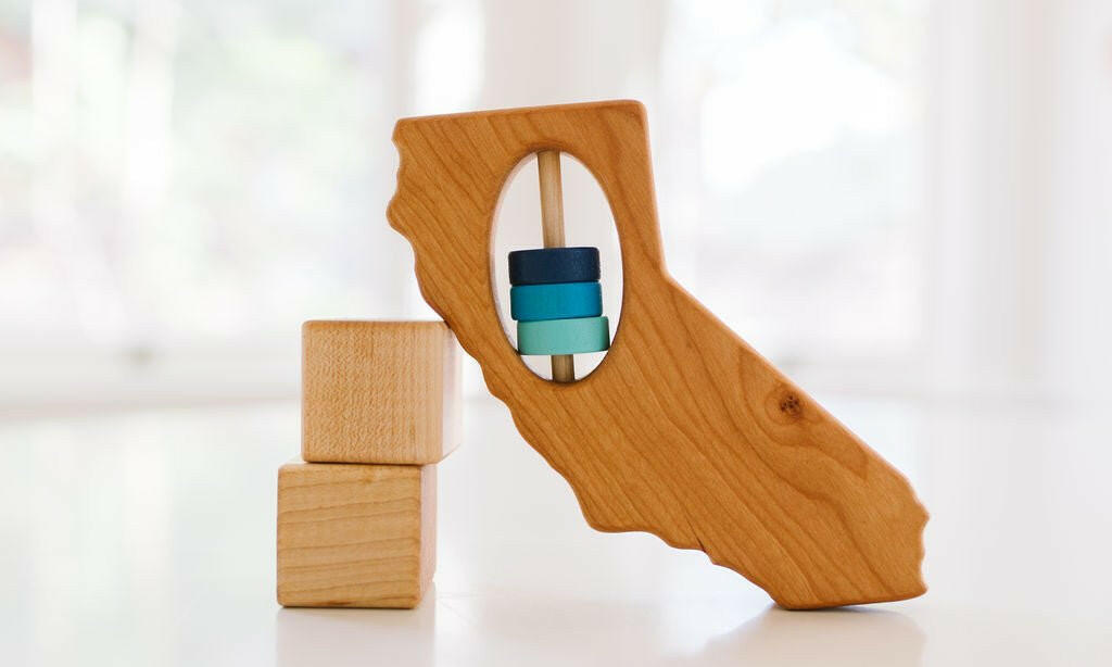 California State Wooden Baby Rattle™ State Rattle Bannor Toys
