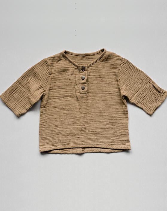 The Muslin Henley - Camel Clothing The Simple Folk