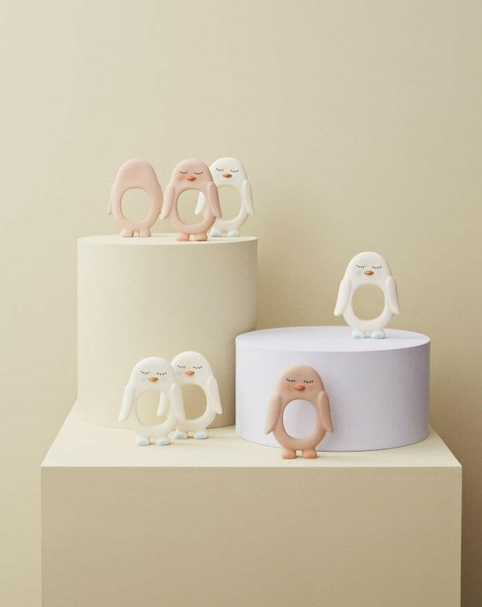 Penguin Baby Teether - Rose Baby Essentials OYOY