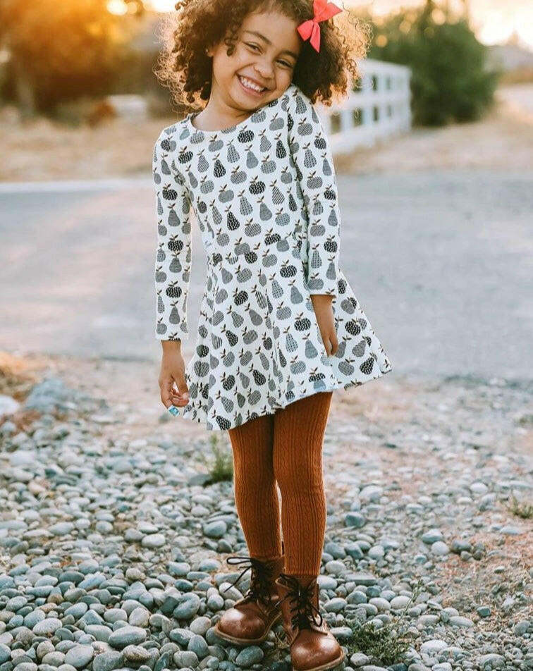 Sugar Almond Cable Knit Tights Tights Little Stocking Co