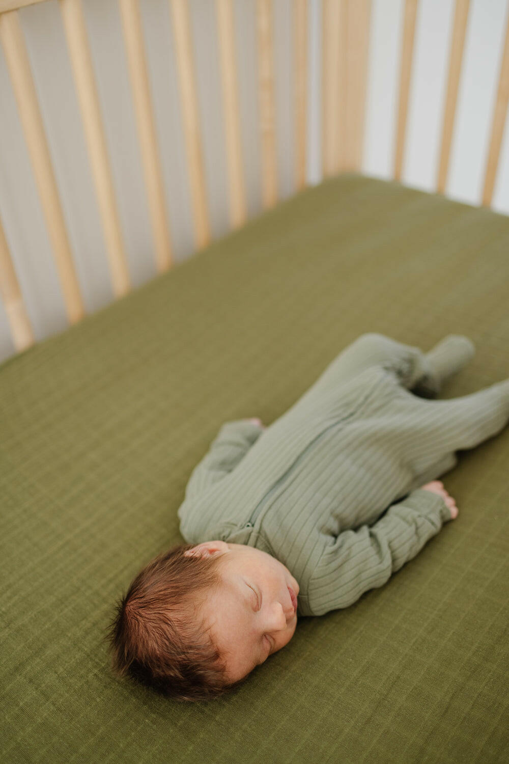 Moss Green Crib Sheet Baby Essentials Clementine Kids