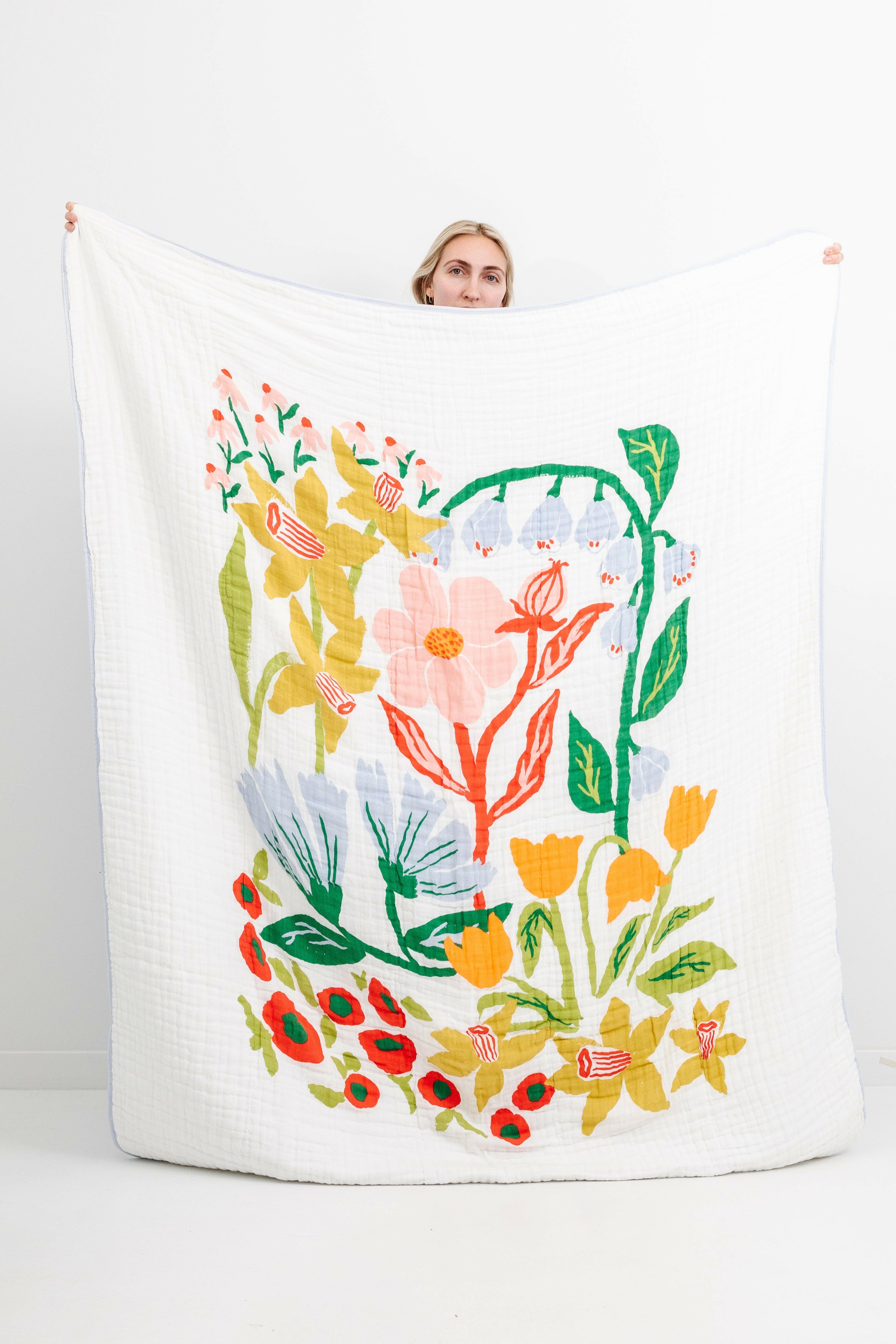 Cottage Garden Throw Blanket Quilts Clementine Kids