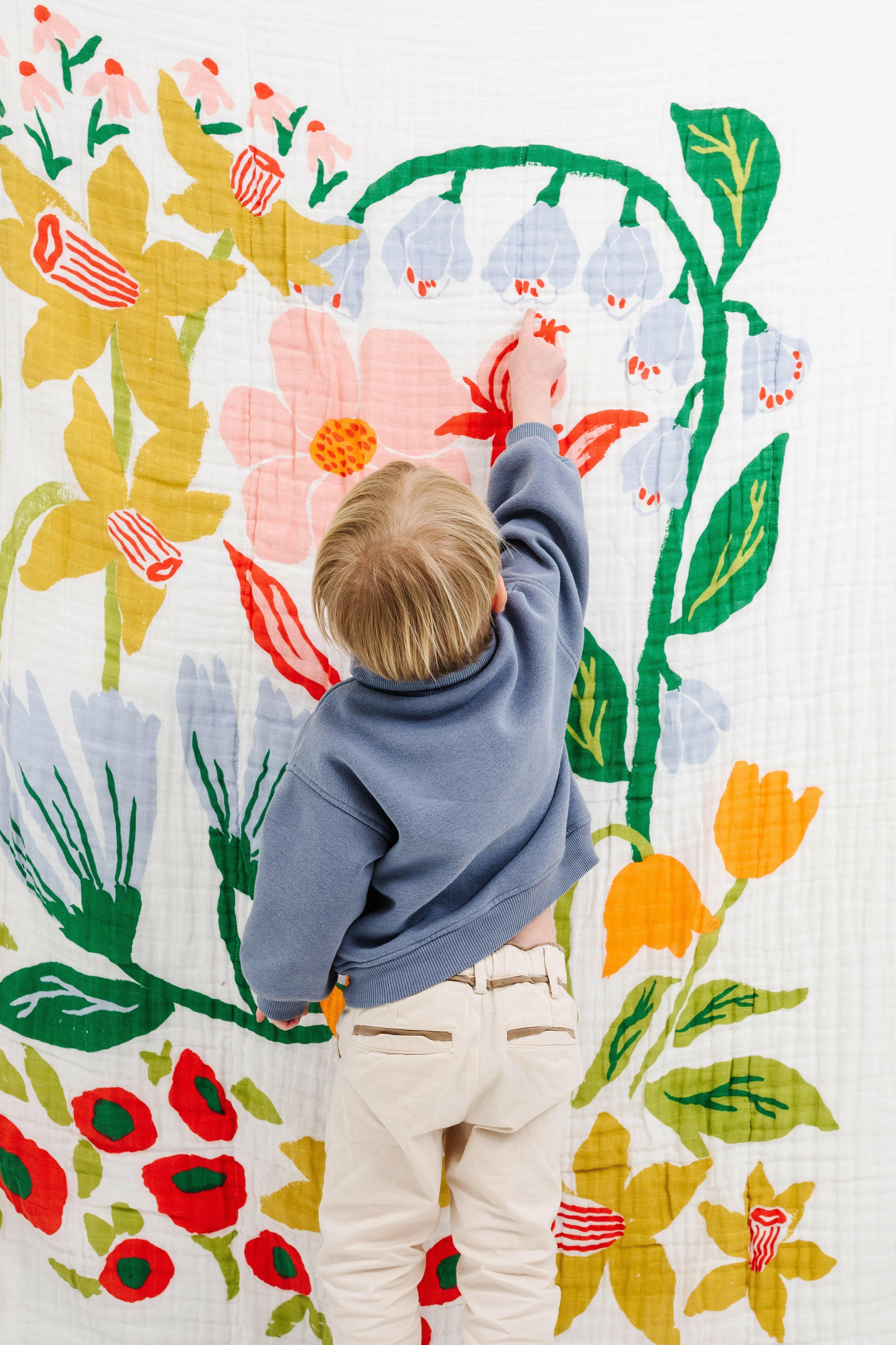 Cottage Garden Throw Blanket Quilts Clementine Kids