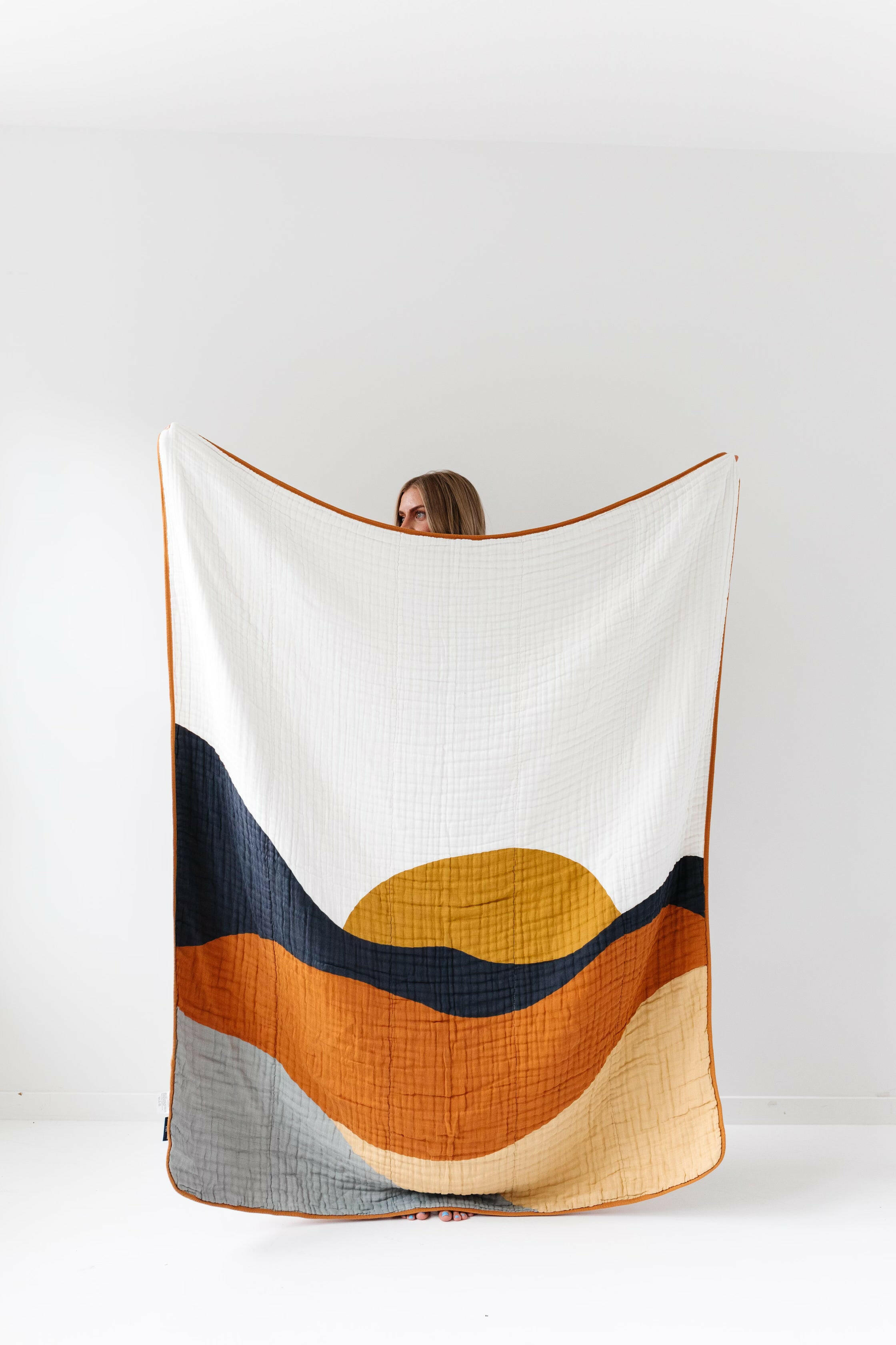 Large Sunset Throw Blanket Quilts Clementine Kids