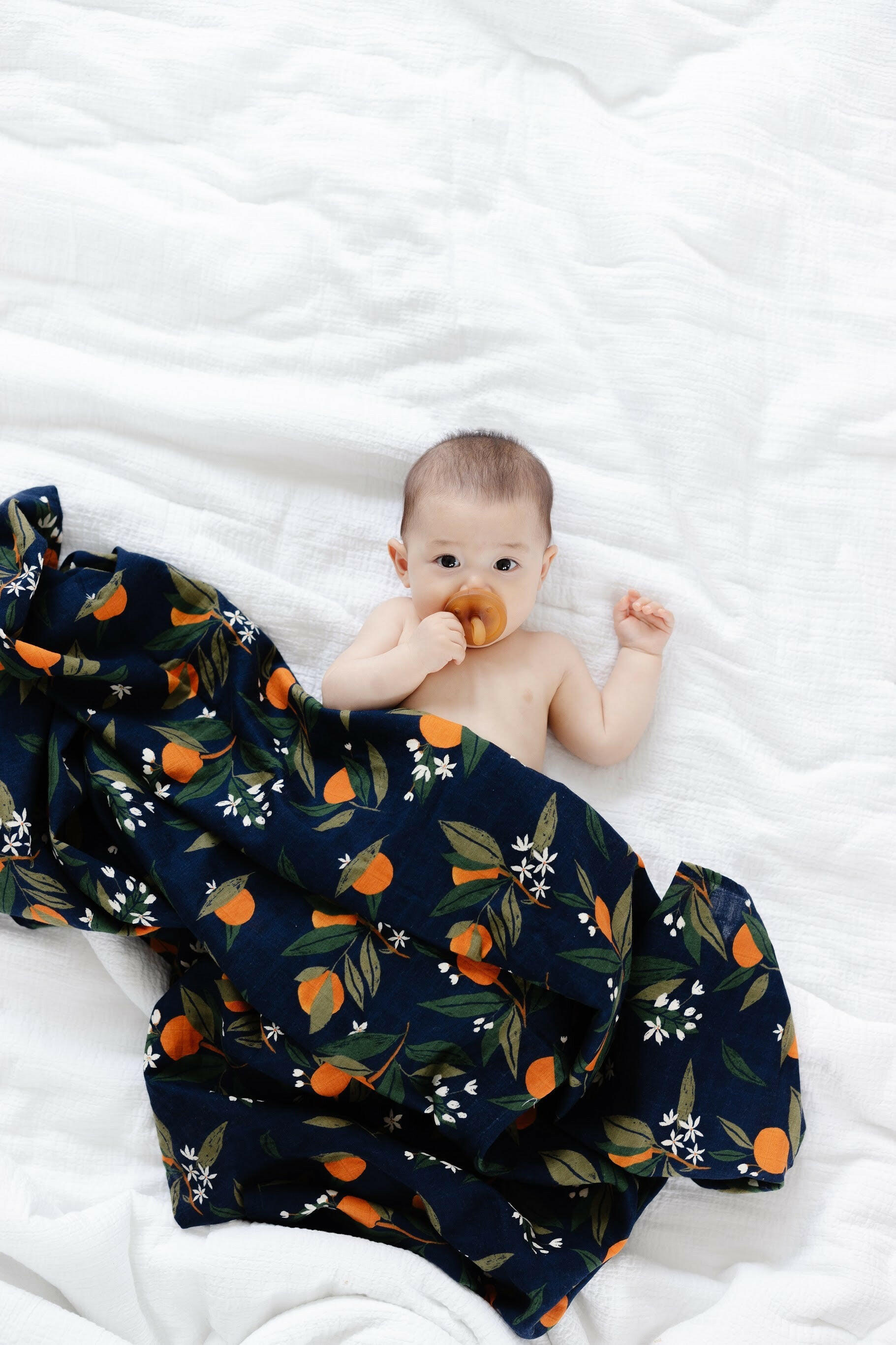 Orange Blossom Swaddle Swaddles Clementine Kids