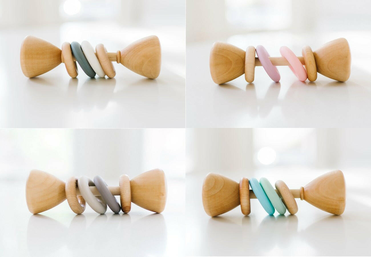 Color Block Classic Baby Rattle Rattles Bannor Toys