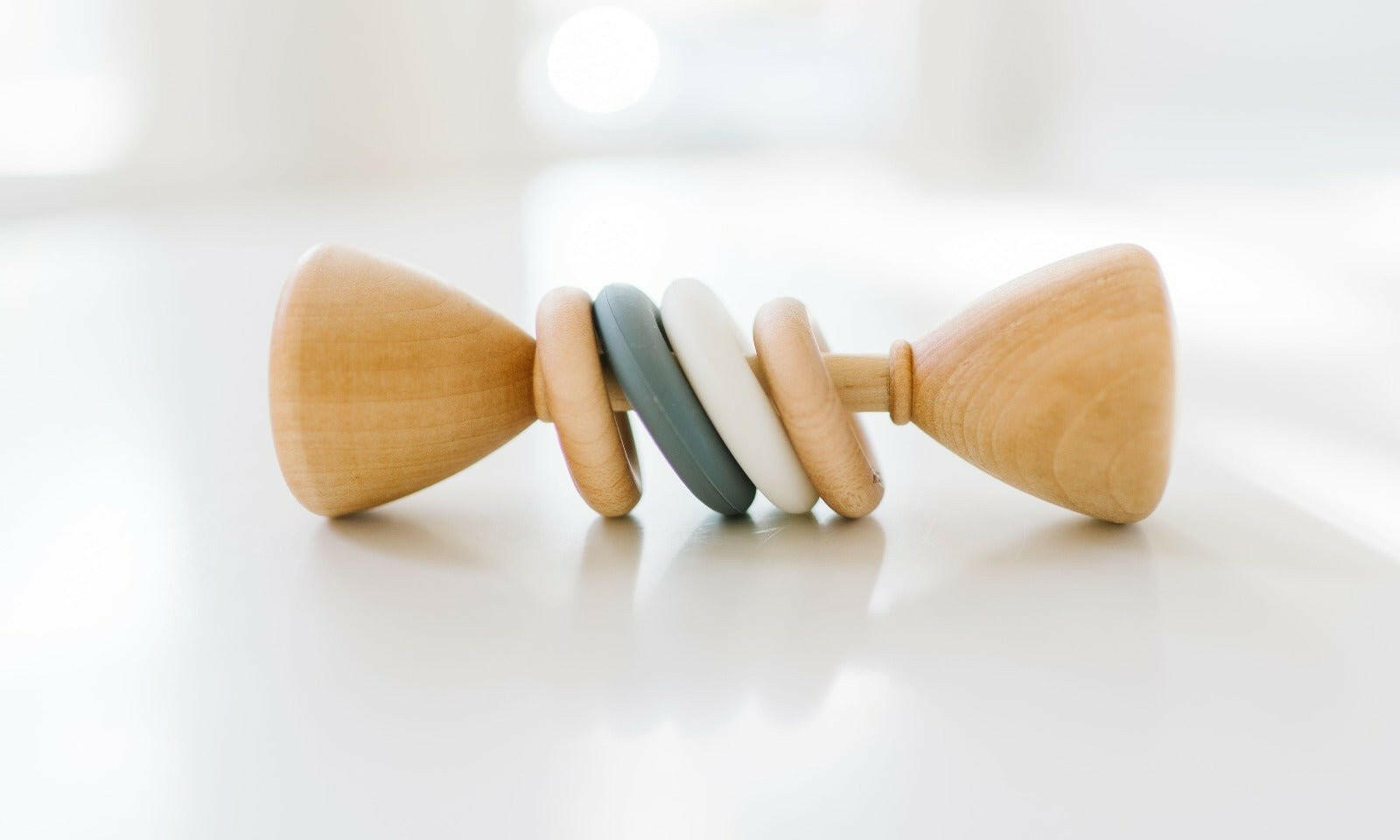 Color Block Classic Baby Rattle Rattles Bannor Toys STONE White/Gray