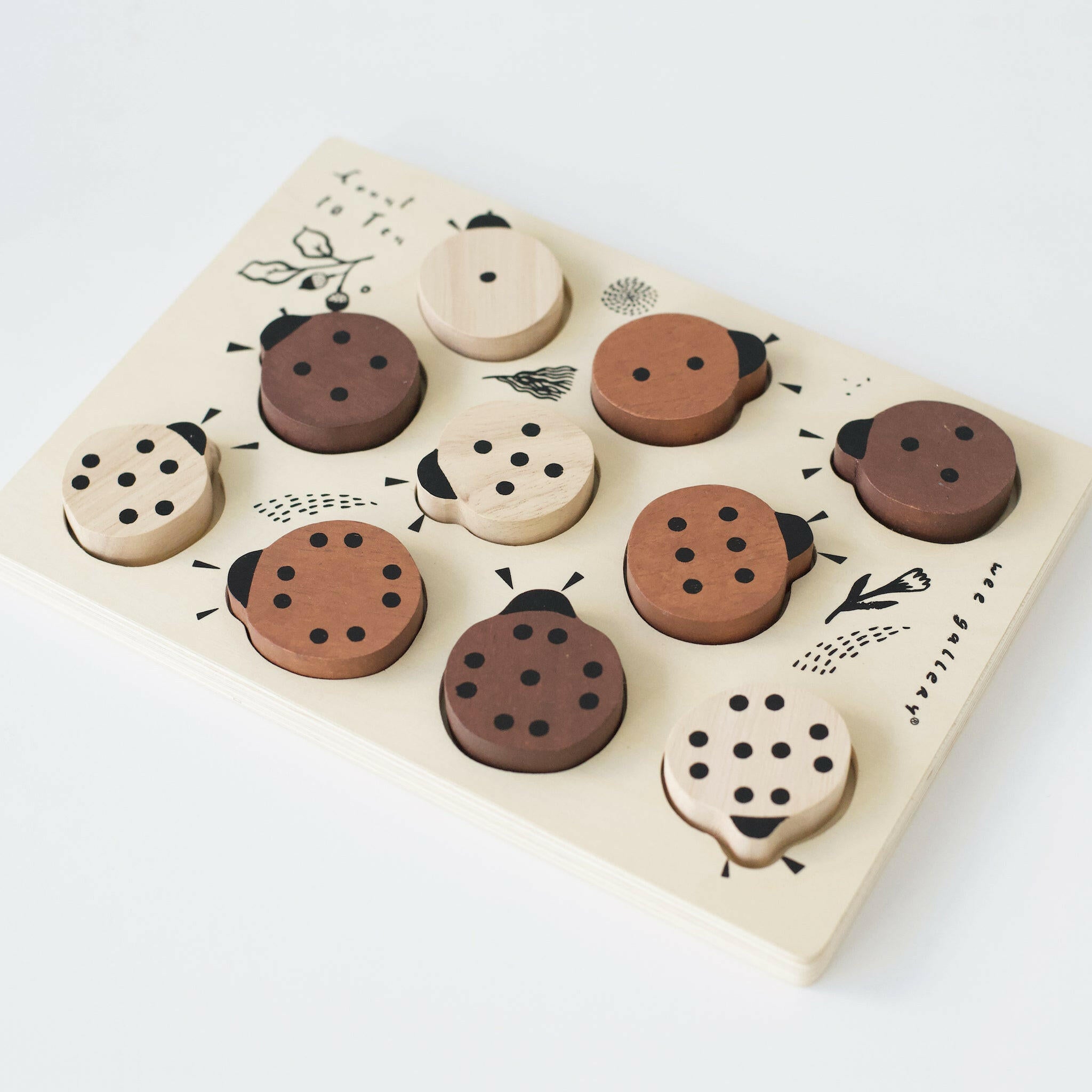 Wooden Tray Puzzle - Count to 10 Ladybugs Puzzle Wee Gallery