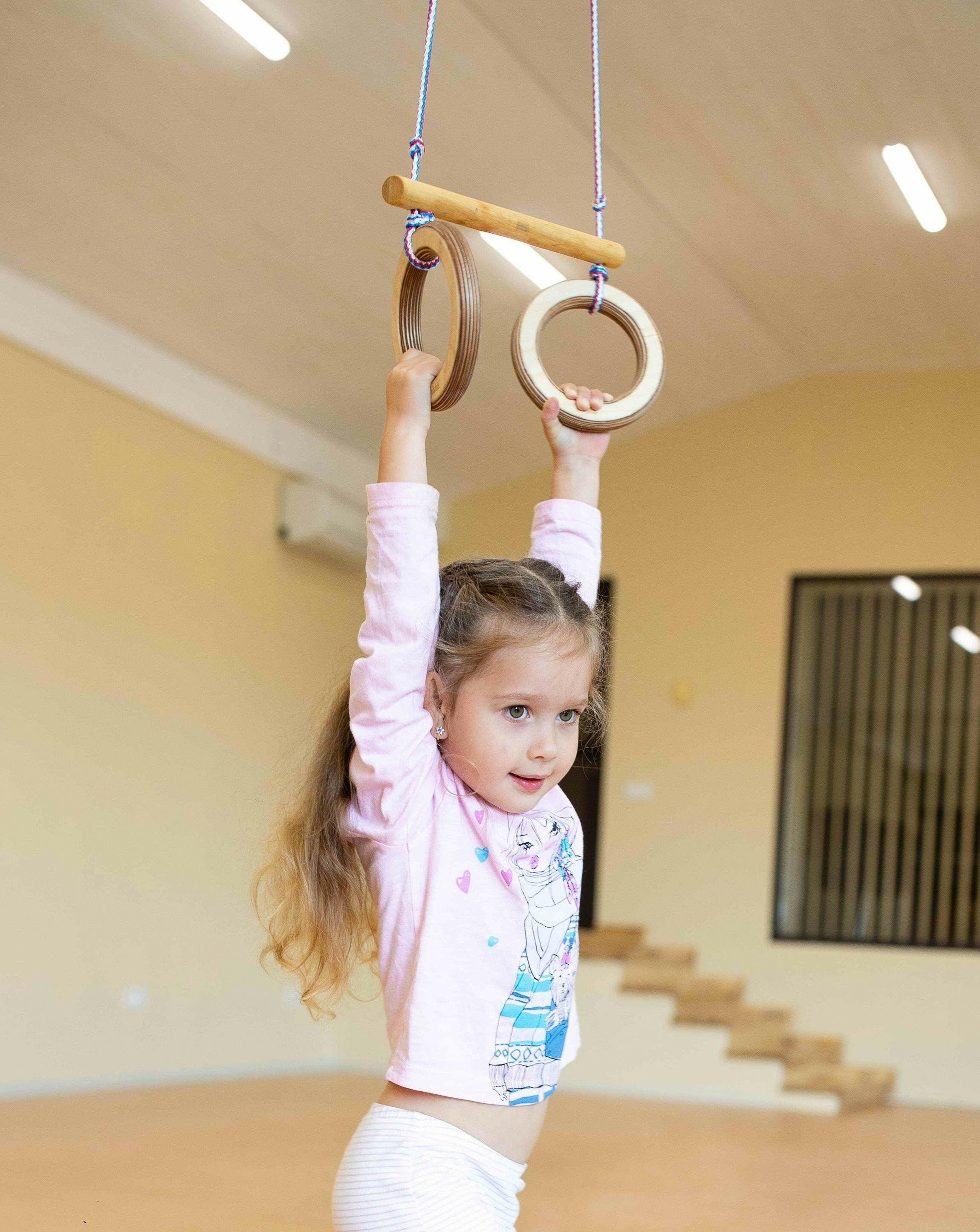 2in1 Swings Set: Disc rope swing + Trapeze bar with rings 2in1 Swing Set Goodevas