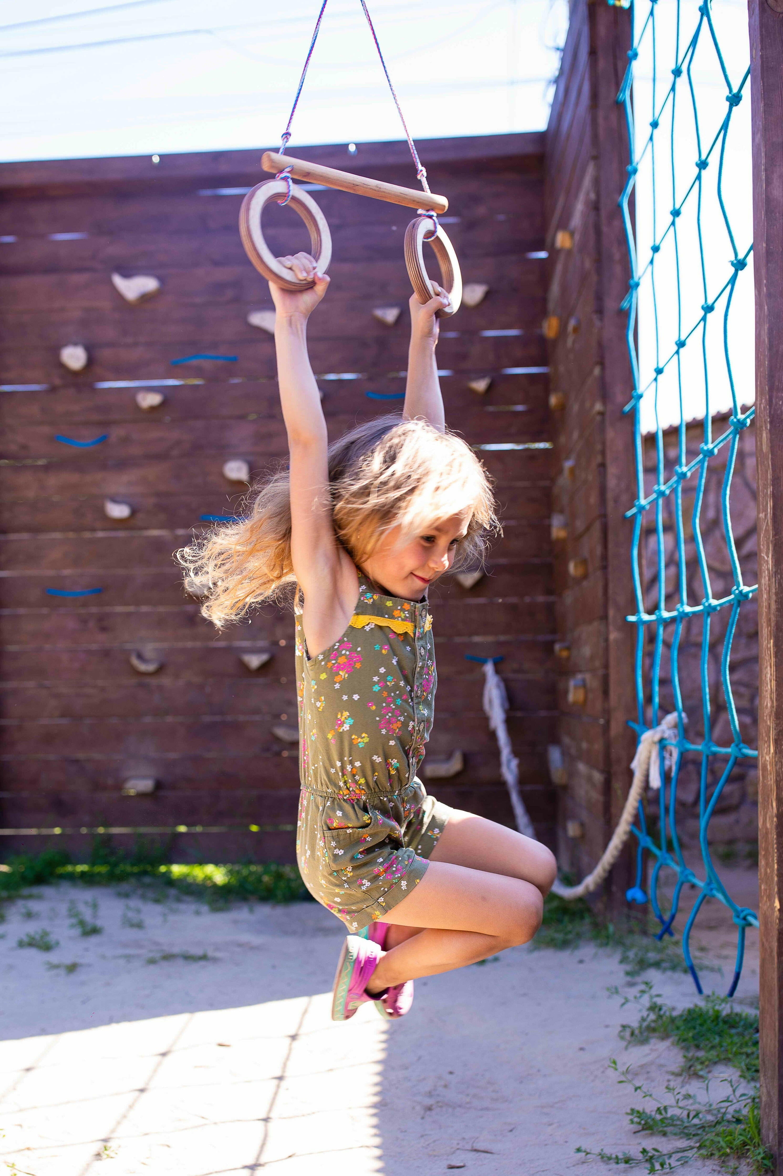 3in1 Swings Set: Rope swing + Trapeze bar with rings + Triangle rope ladder 3in1 Swing Set Goodevas