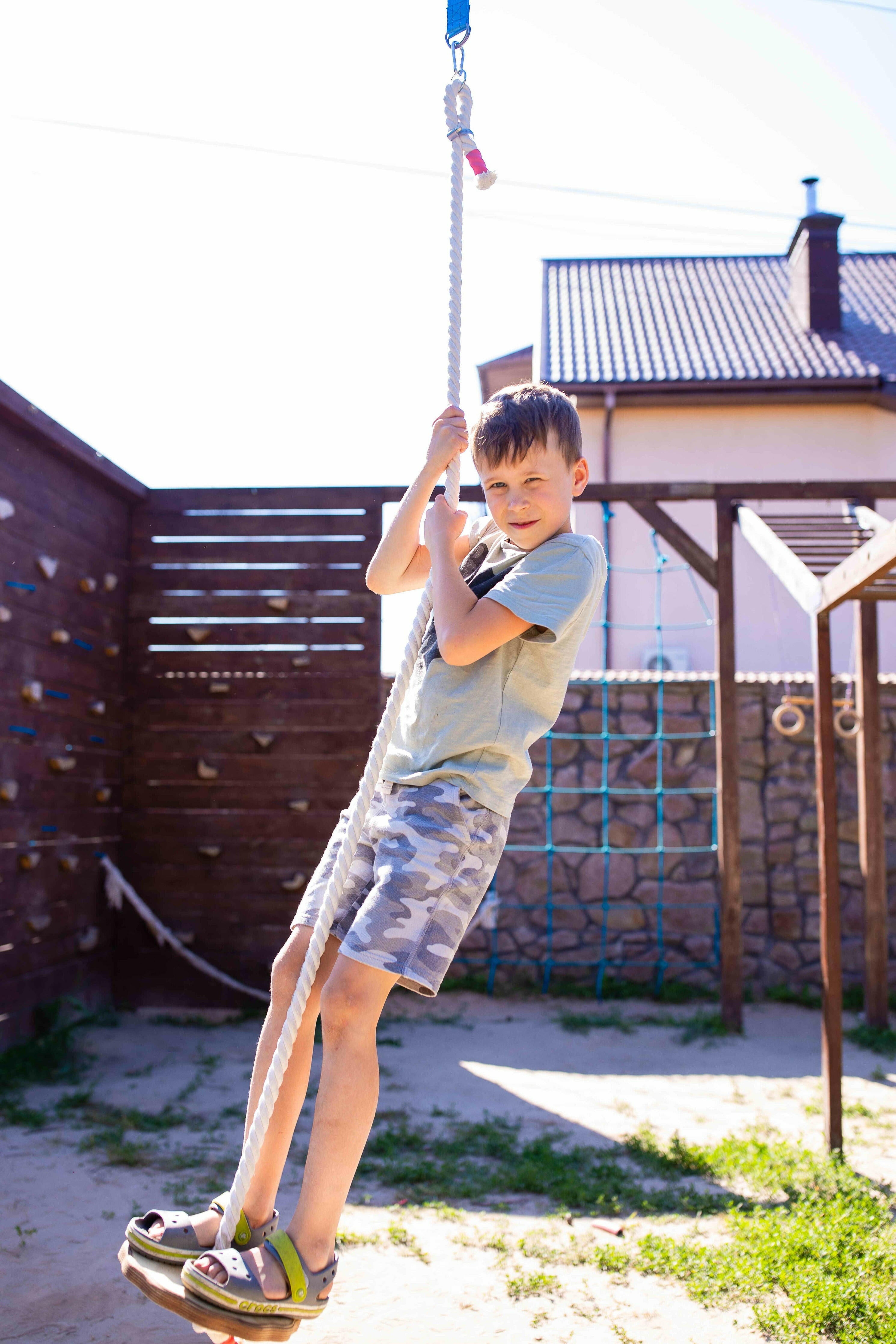 3in1 Swings Set: Rope swing + Trapeze bar with rings + Triangle rope ladder 3in1 Swing Set Goodevas