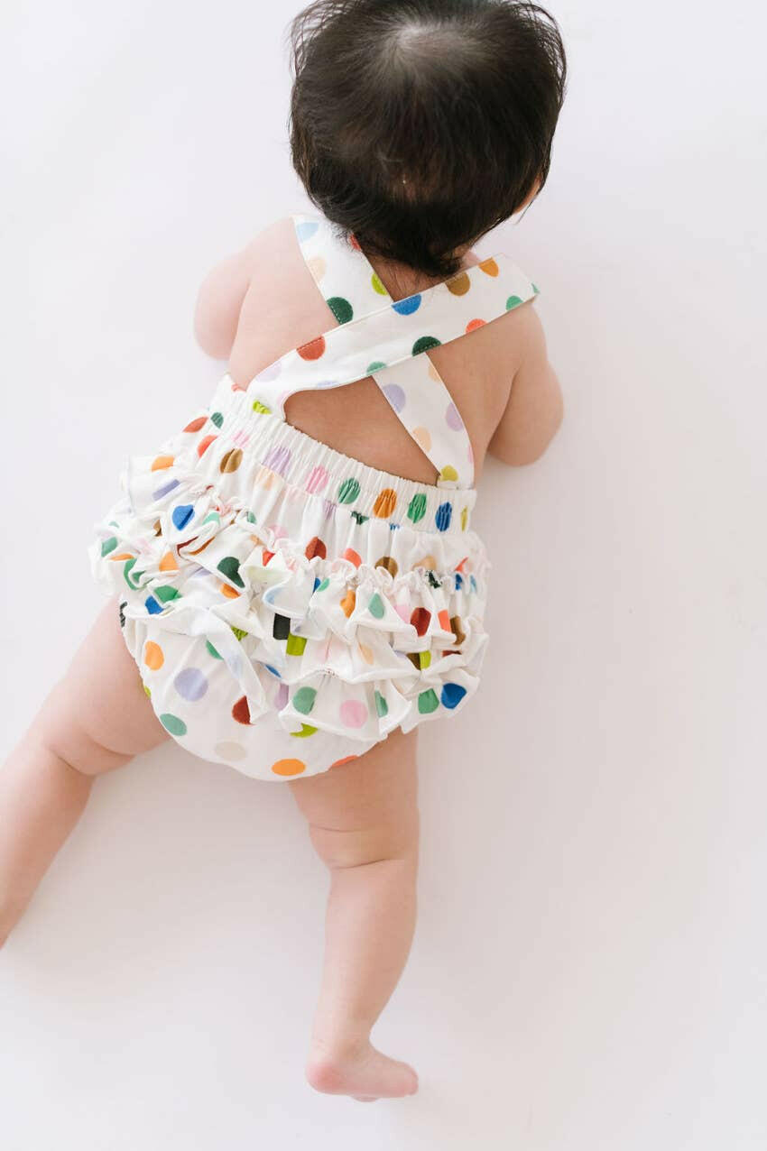 Isla Romper in Bold Dots romper Ollie Jay
