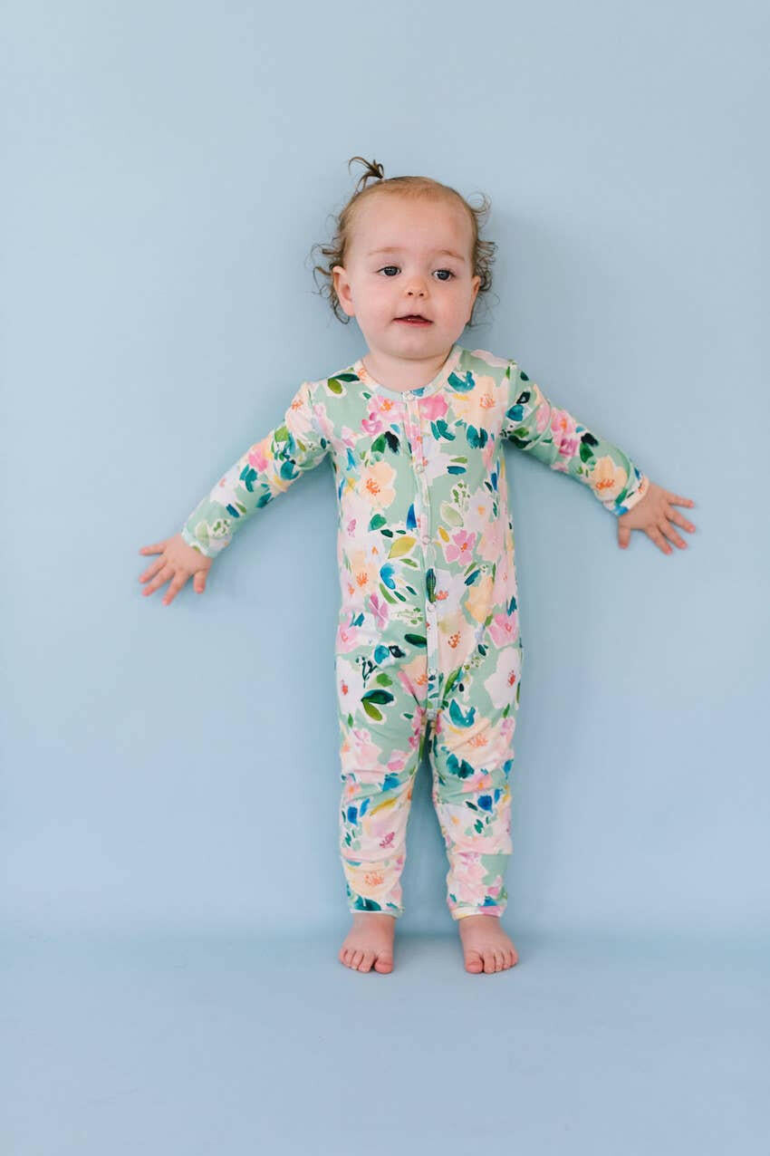 Baby Pajama in Watercolor Floral Ollie Jay