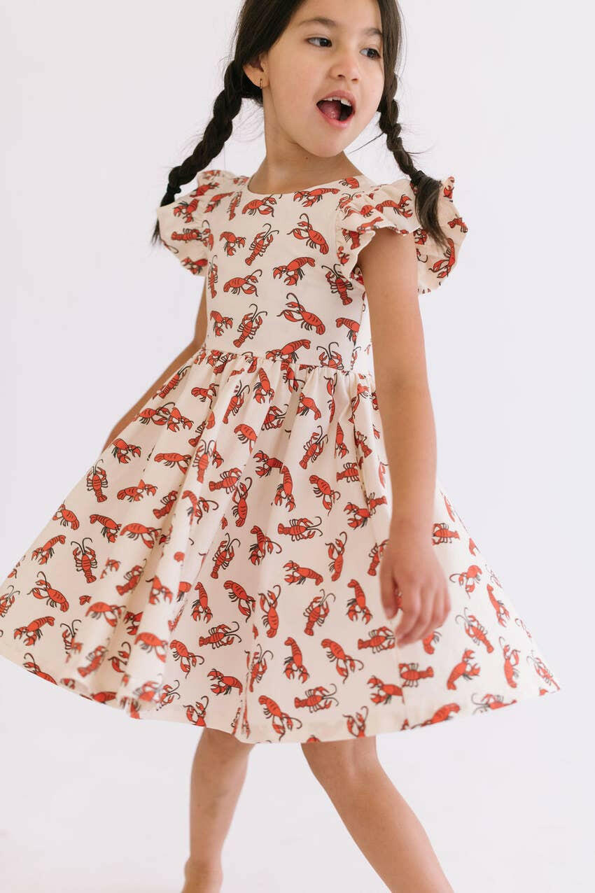 Olivia Dress in Crawfish dress Ollie Jay