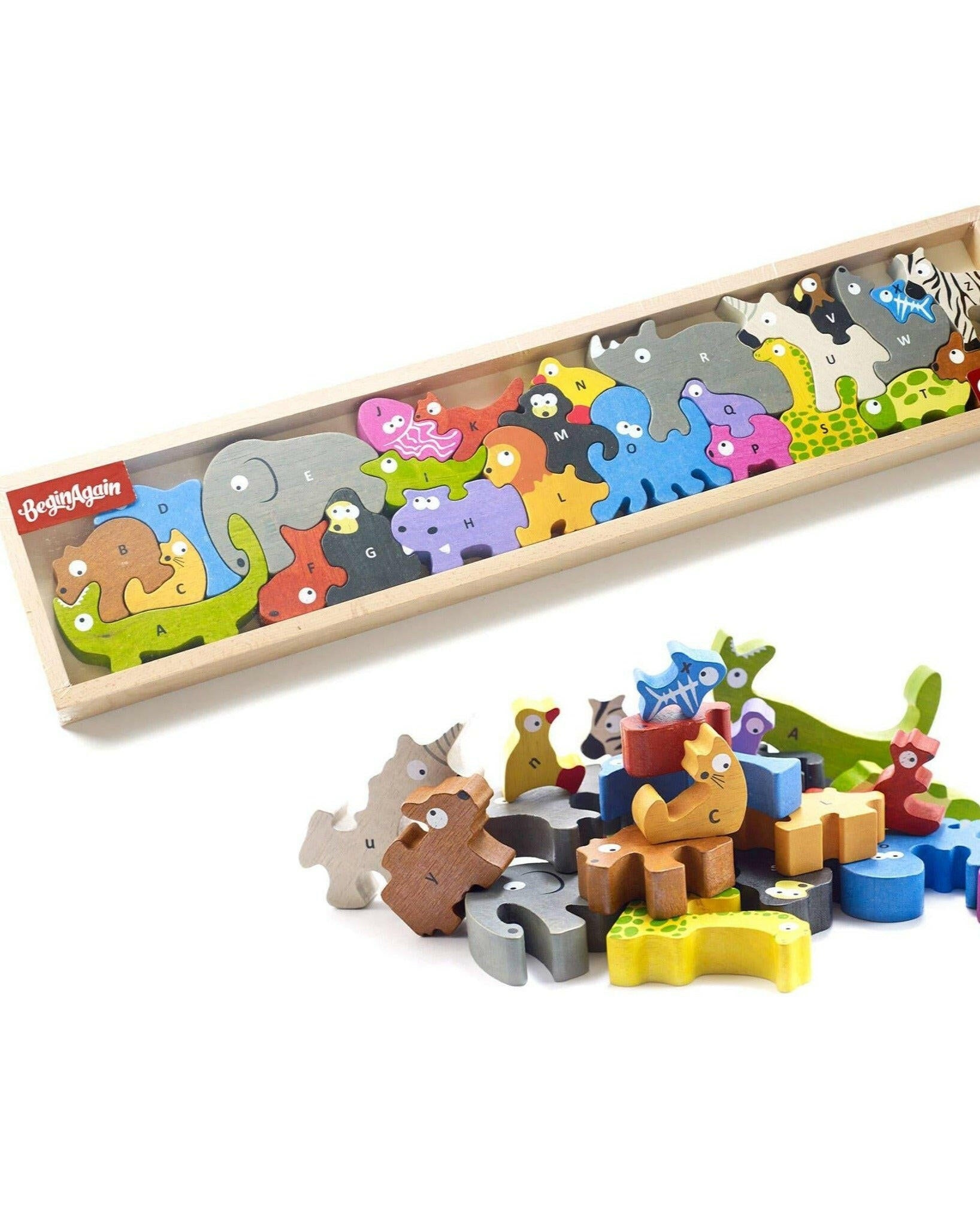 Animal Parade A to Z Puzzle Wooden Puzzle BeginAgain