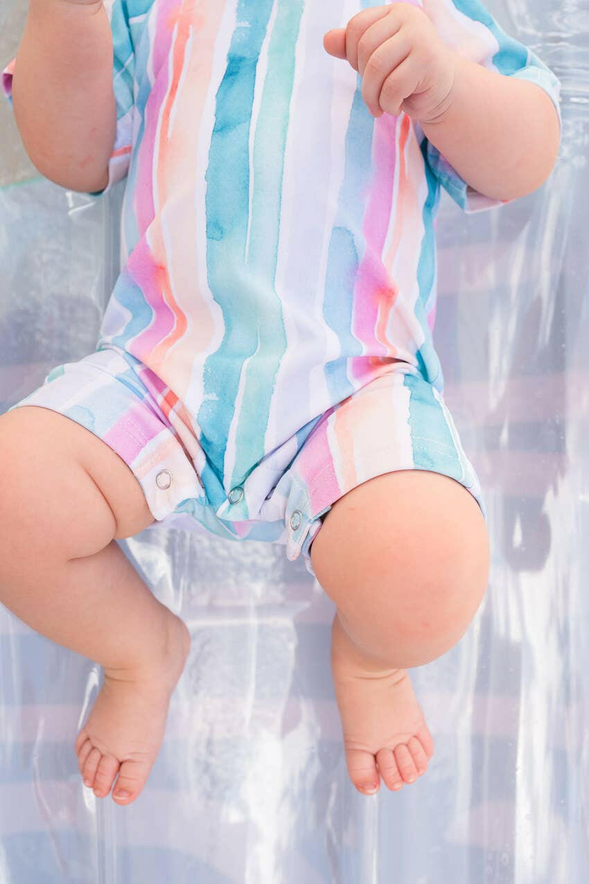 Baby Swimsuit in Watercolor Stripe swim Ollie Jay