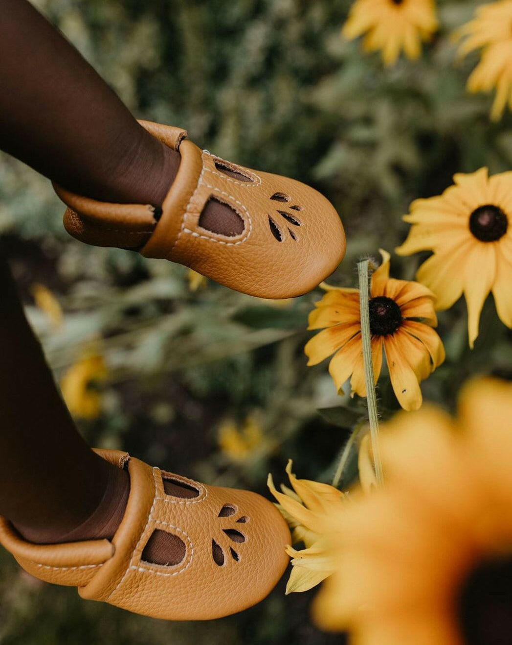 Lotus Leather Baby T-Strap Shoe - Tribe Shoes Starry Knight Design