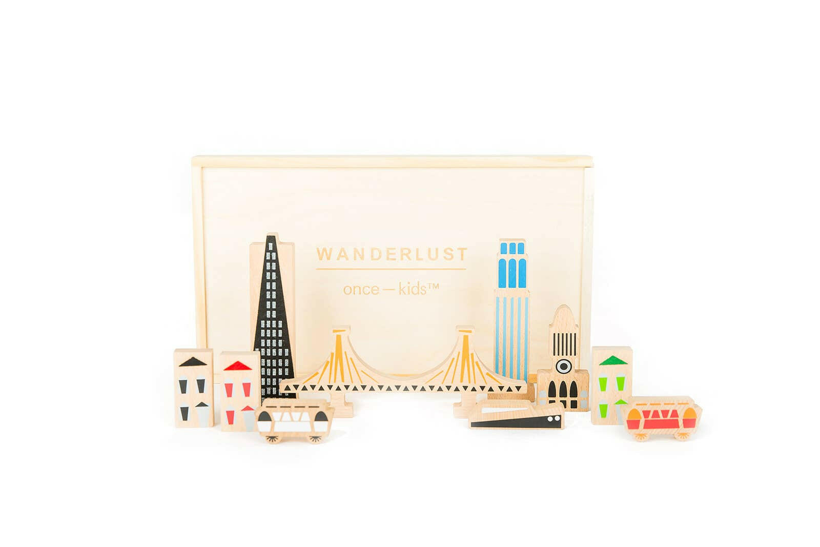 Wanderlust Wood + Felt Themed San Francisco Play Set Wooden Toys Once Kids