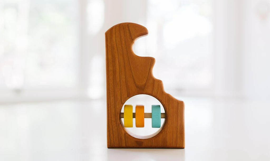Delaware State Wooden Baby Rattle™ State Rattle Bannor Toys