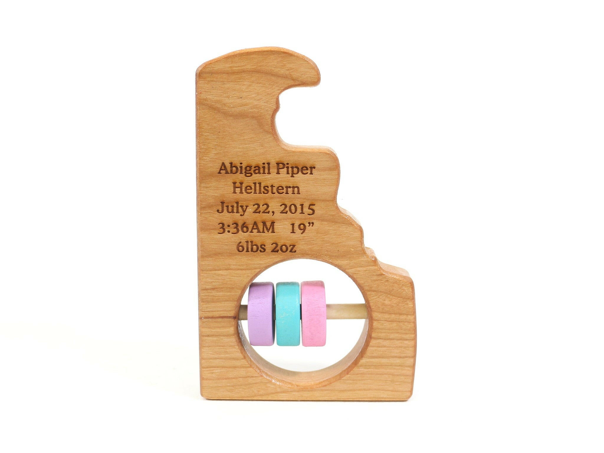 Delaware State Wooden Baby Rattle™ State Rattle Bannor Toys