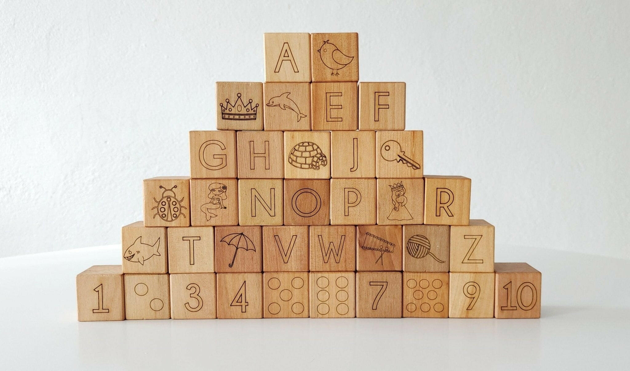 Deluxe ABC & 123 Blocks Wooden Blocks Bannor Toys