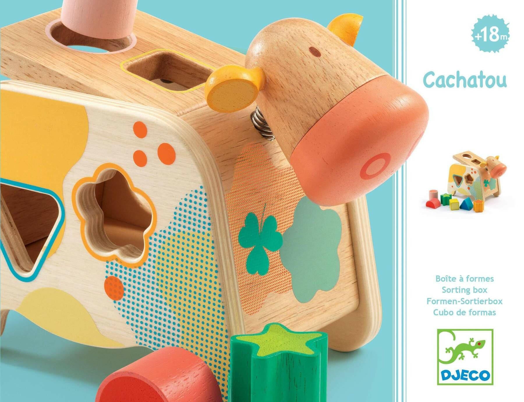 El Cashatou Cow Shape Sorter Baby Toys Djeco
