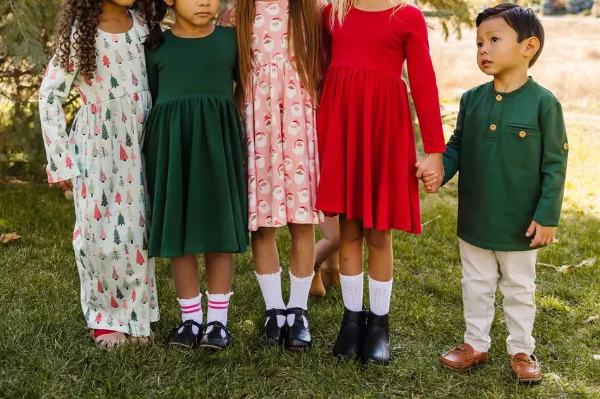 Gwendolyn Dress in Evergreen Ollie Jay