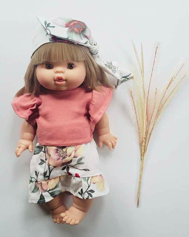 Gipsy Floral Doll Outfit 3 Pc Set Doll Clothing Minikane