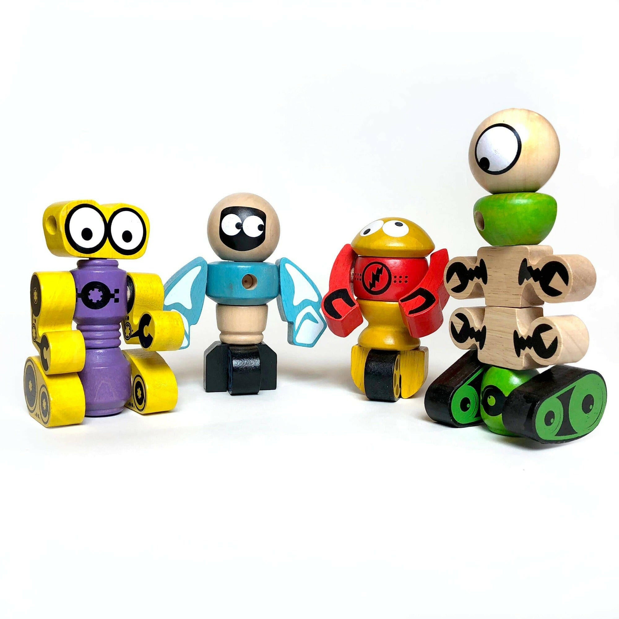 Tinker Totter Robots - 28 Piece Character Playset Wooden Toys BeginAgain