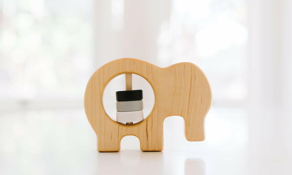 Elephant Wooden Baby Rattle Rattles Bannor Toys