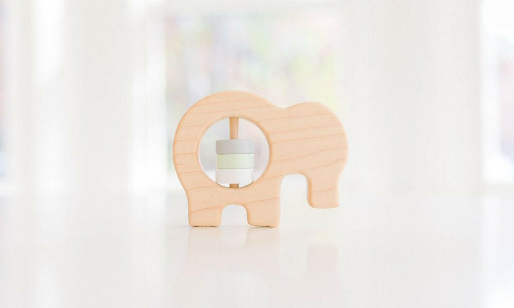 Elephant Wooden Baby Rattle Rattles Bannor Toys