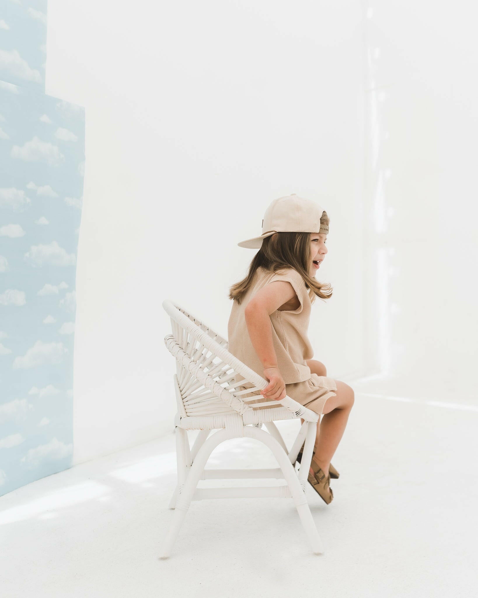 Rainbow Rattan Kids Chair - White Furniture Ellie & Becks Co. White