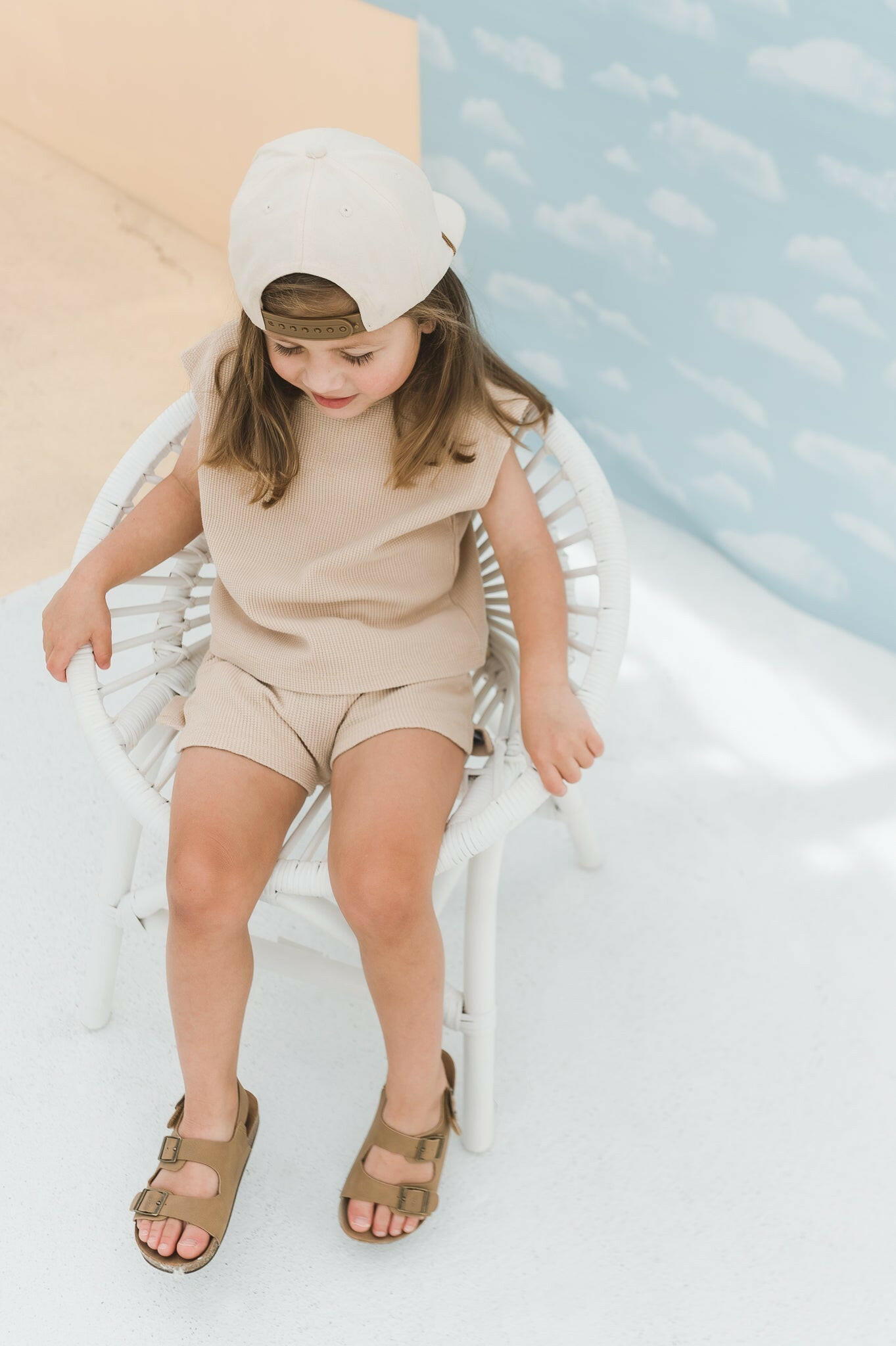 Rainbow Rattan Kids Chair - White Furniture Ellie & Becks Co.