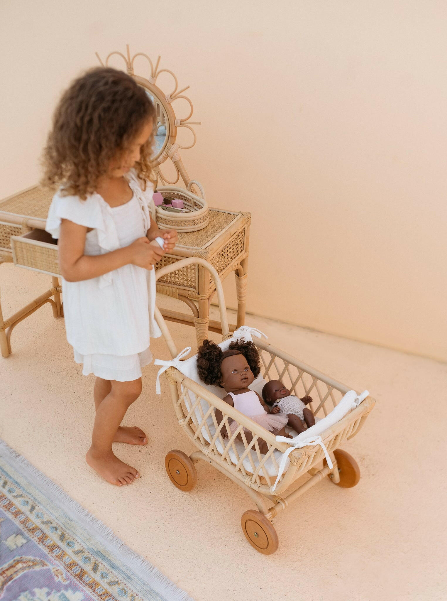 Clara Cart Natural Doll Furniture Ellie & Becks Co.