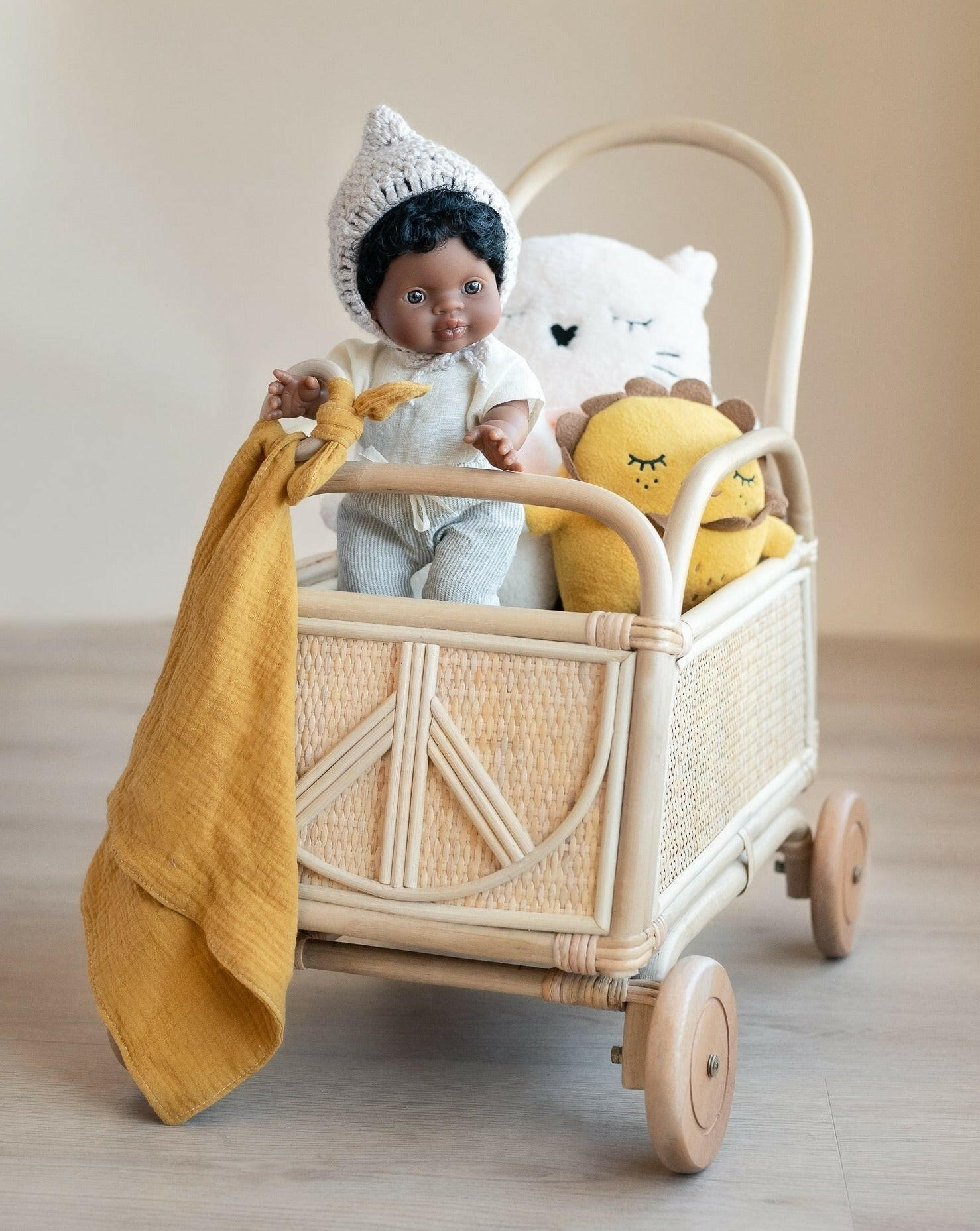 Ollie Rattan Push Car Doll Furniture Ellie & Becks Co.