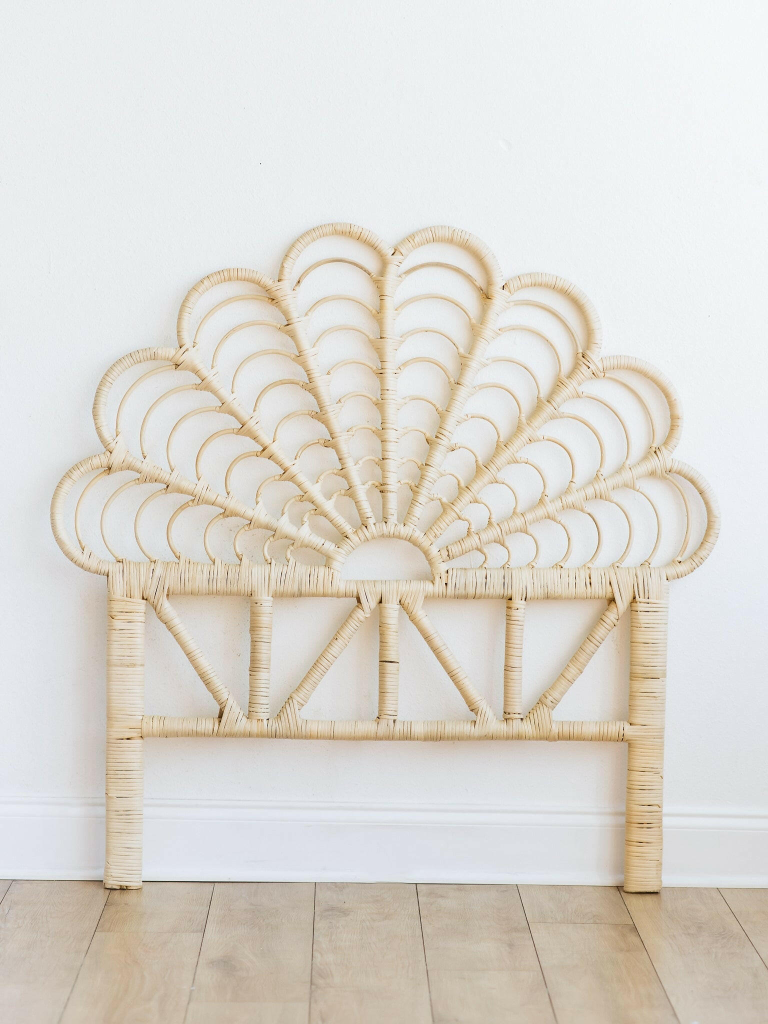 Maya Scalloped Rattan Headboard (Twin size) Furniture Ellie & Becks Co.