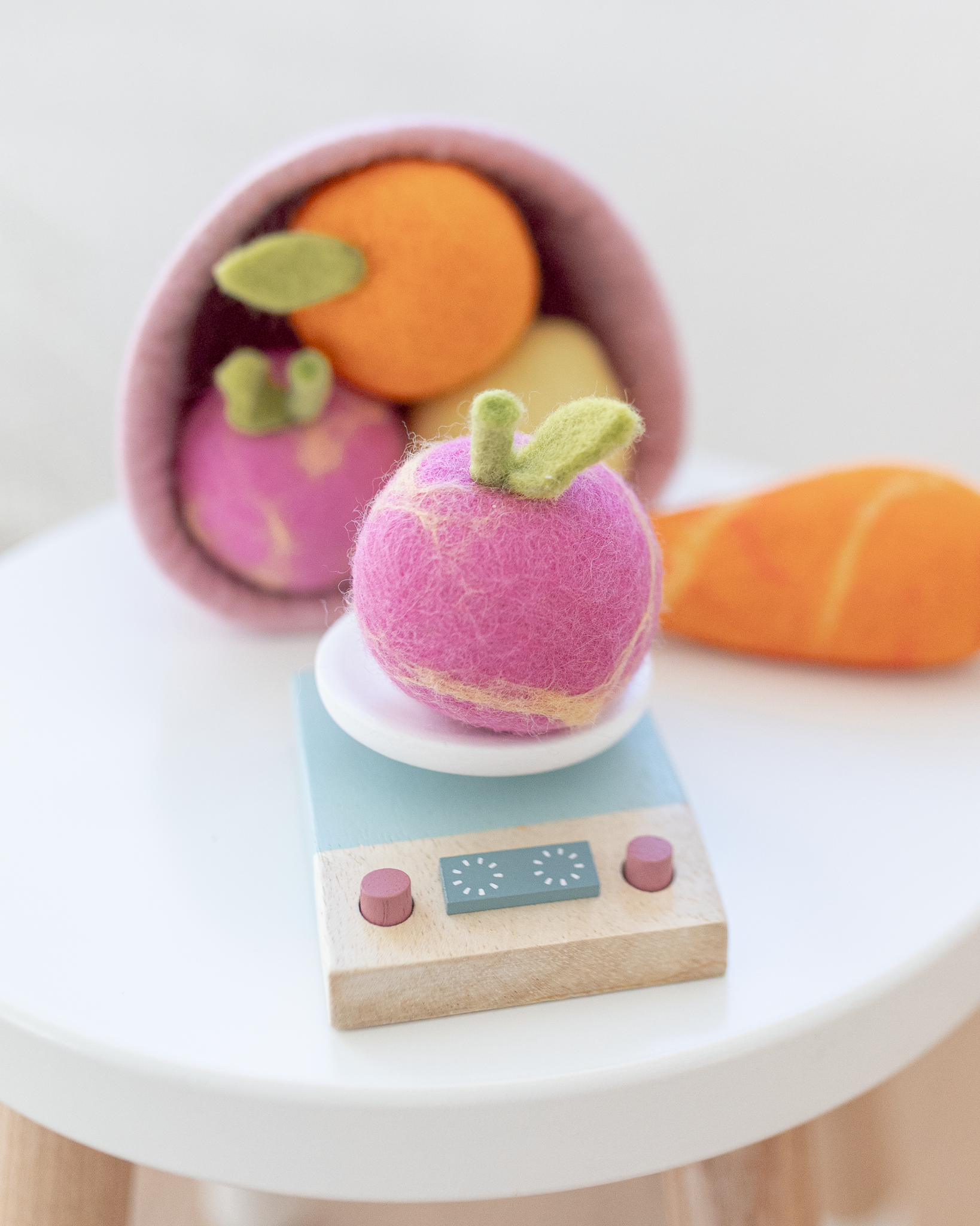 Felt Fruit Plushes Ellie & Becks Co. Pink Apple