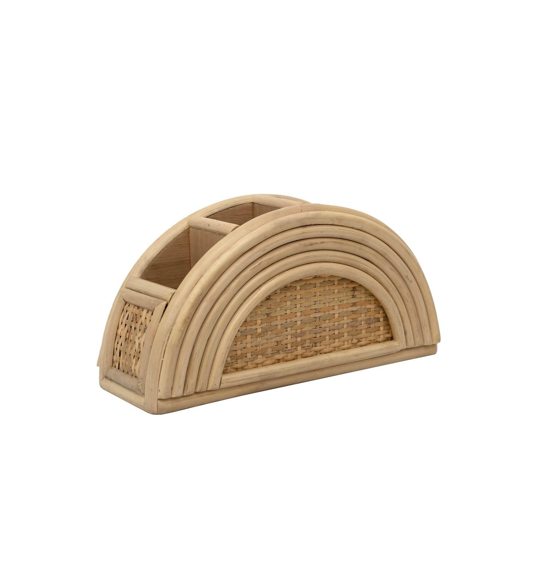 Rattan Rainbow Desk Organizer Organization Ellie & Becks Co.