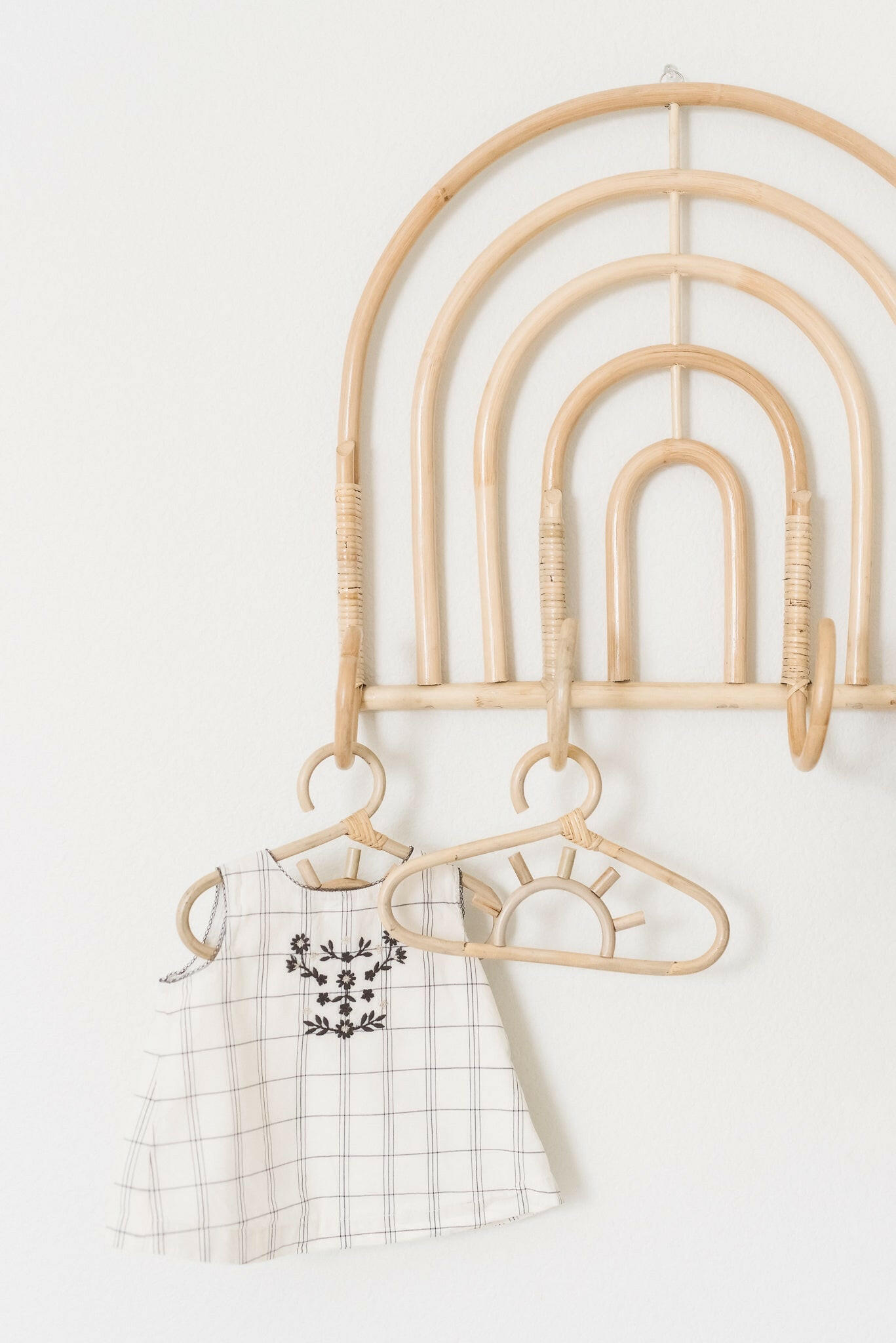 Large Rattan Rainbow Wall Hook Organization Ellie & Becks Co.