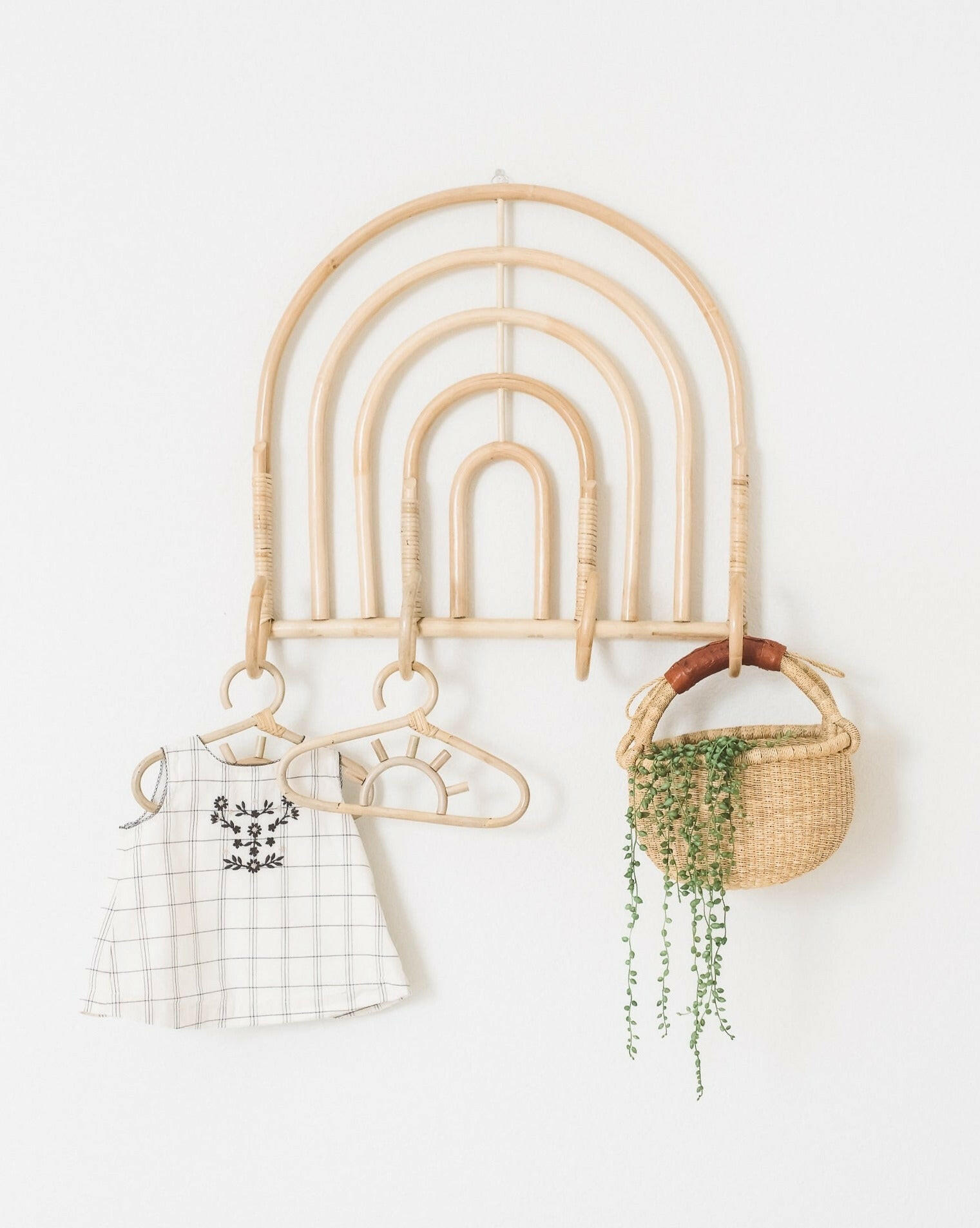 Large Rattan Rainbow Wall Hook Organization Ellie & Becks Co.