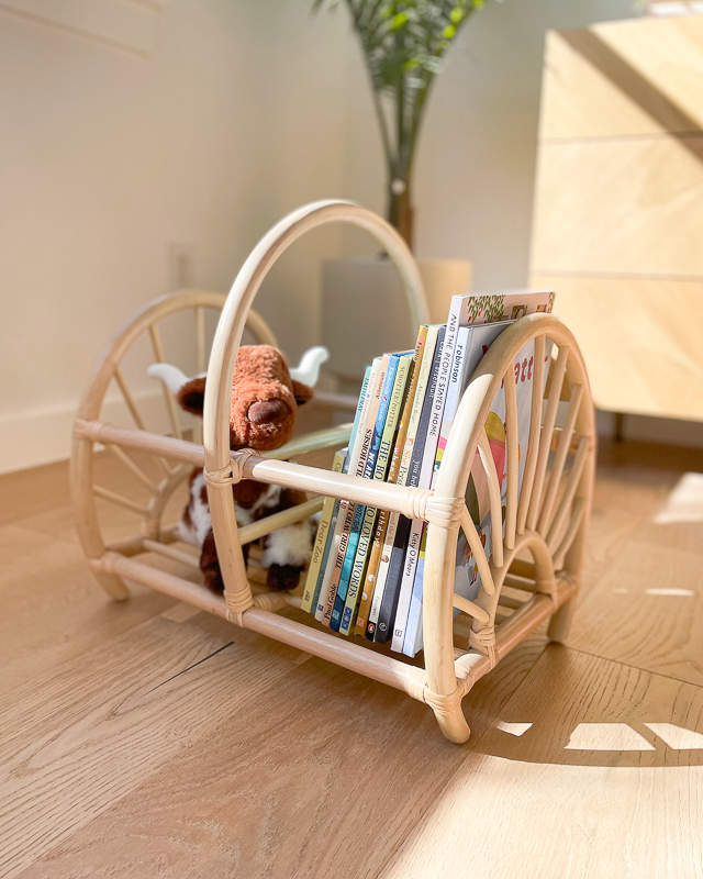 Sunshine Rattan Book Rack Organization Ellie & Becks Co.
