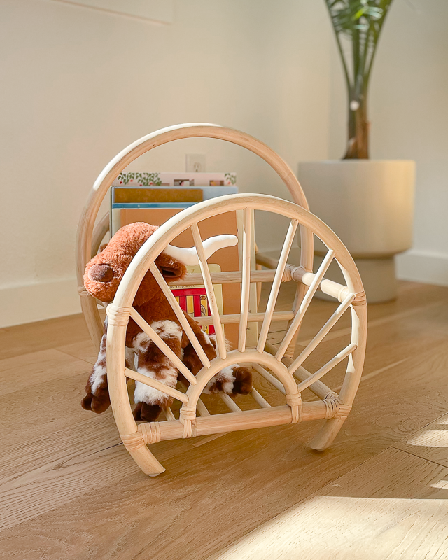 Sunshine Rattan Book Rack Organization Ellie & Becks Co.