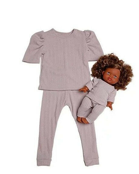 Minikane Doll & Me Outfits - Maya Jersey Set Grey Doll Clothing Minikane