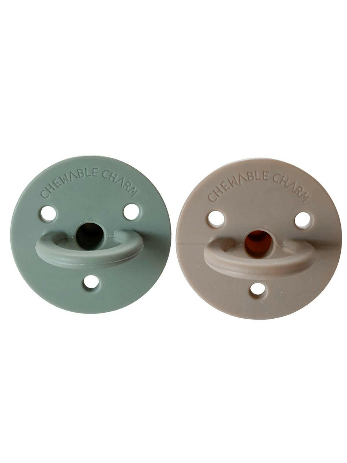2 Pack Pacifier | Sage + Almond Baby Essentials Chewable Charm