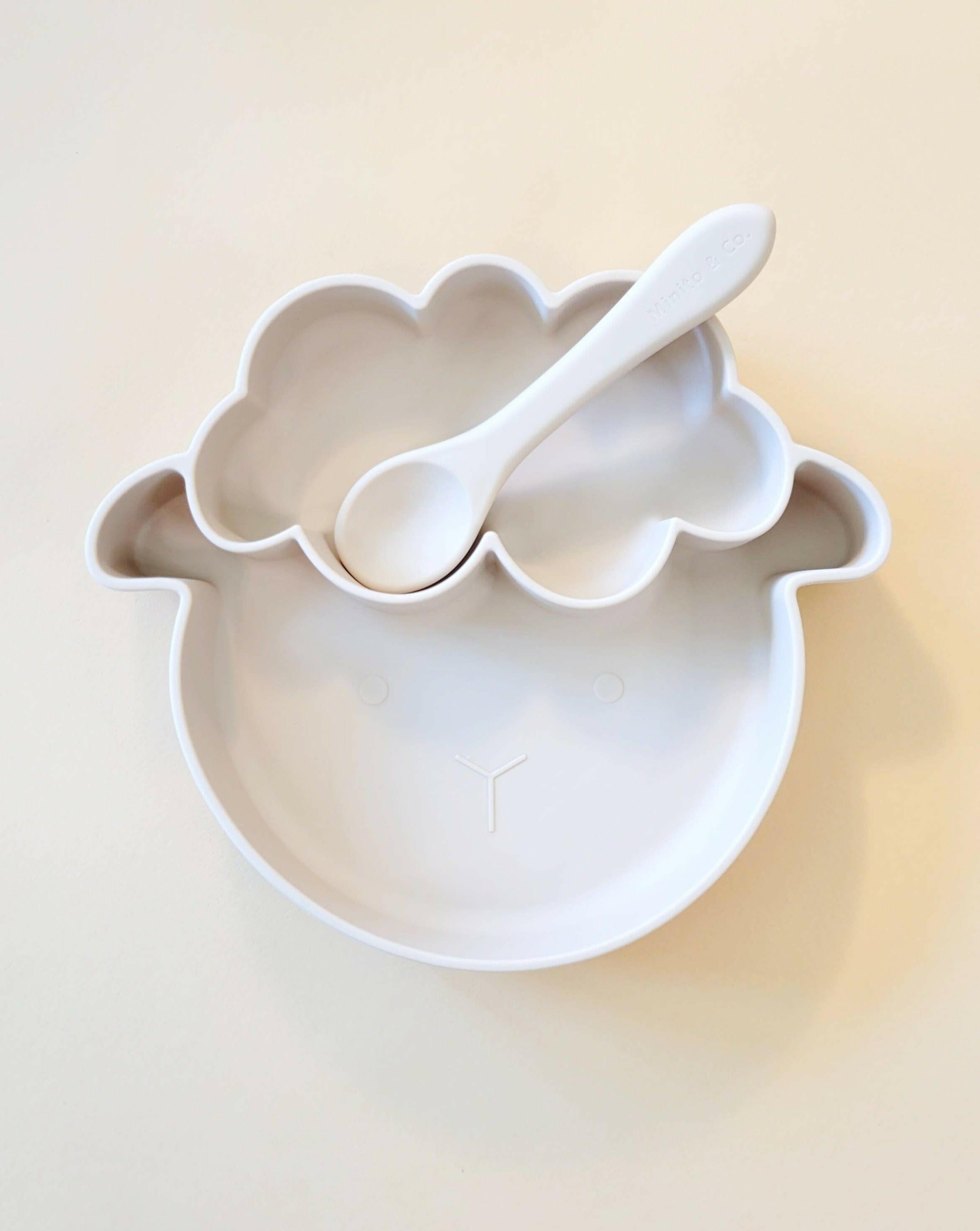 Baa Baa Silicone Suction Plate + Spoon  Minito & Co.