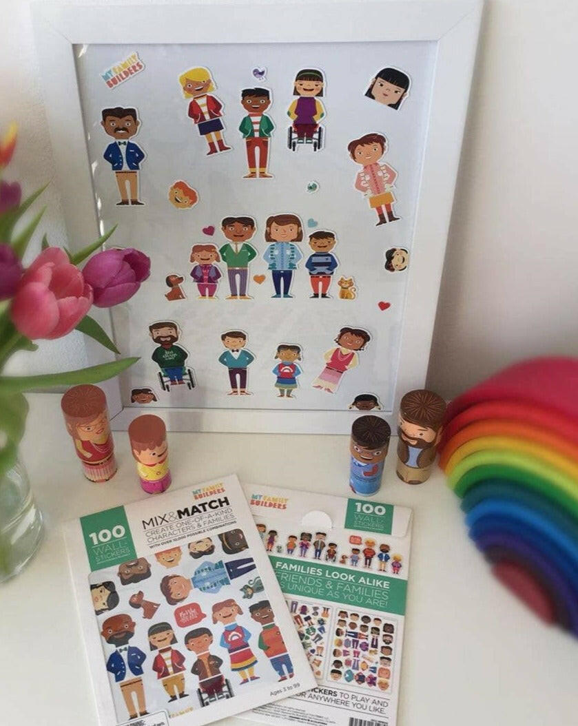 MyFamilyBuilders™ 100 Removable Stickers Kids Toys My Family Builders